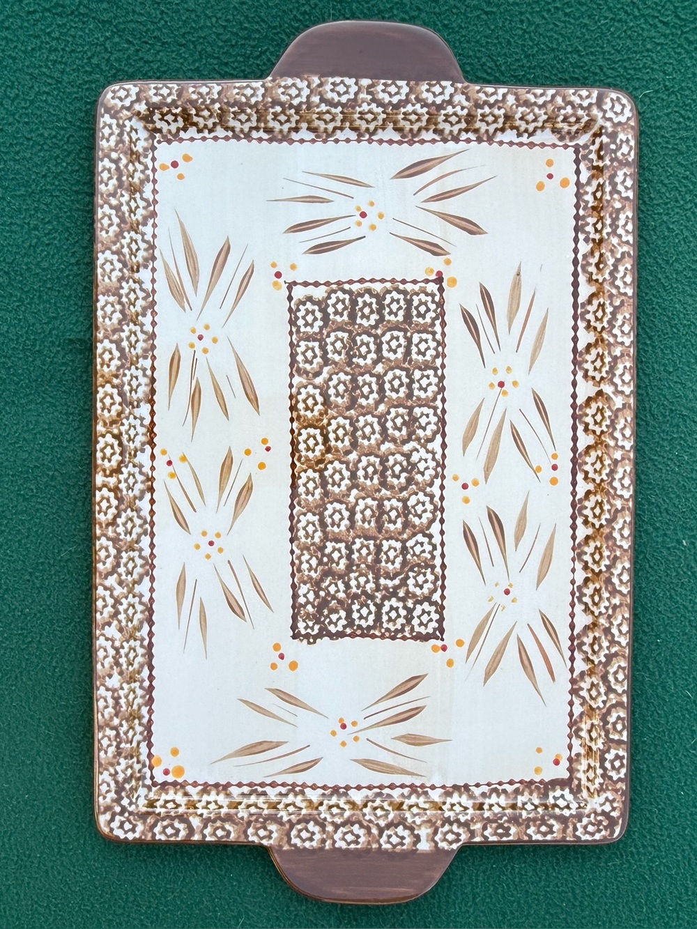 Temptations Cream and Brown Decorative Cookie Sheet/Serving Platter